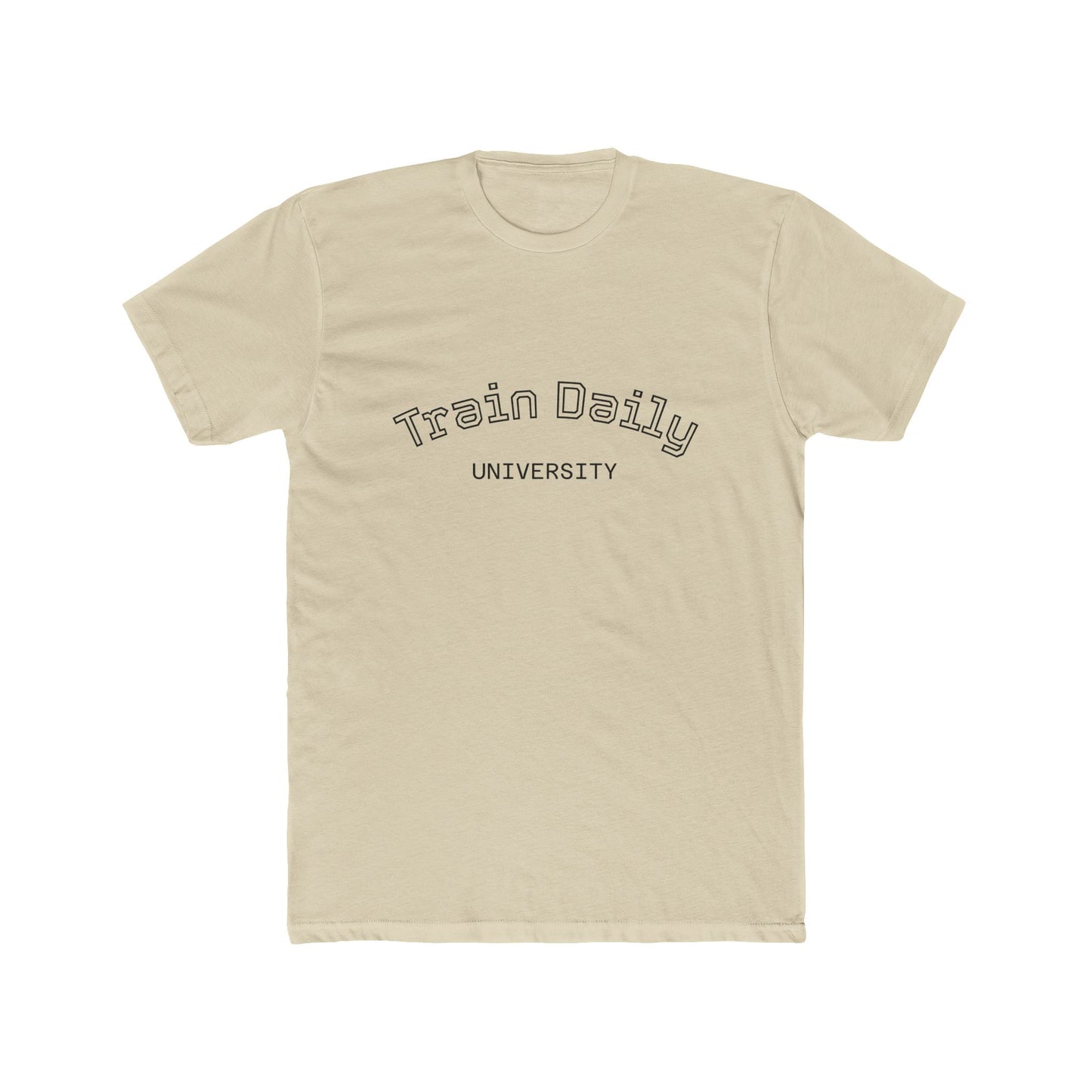 Unisex Cotton Crew Tee - Train Daily University Fitness T-Shirt, Workout Apparel, Motivational Gift, Gym Wear, Casual Style