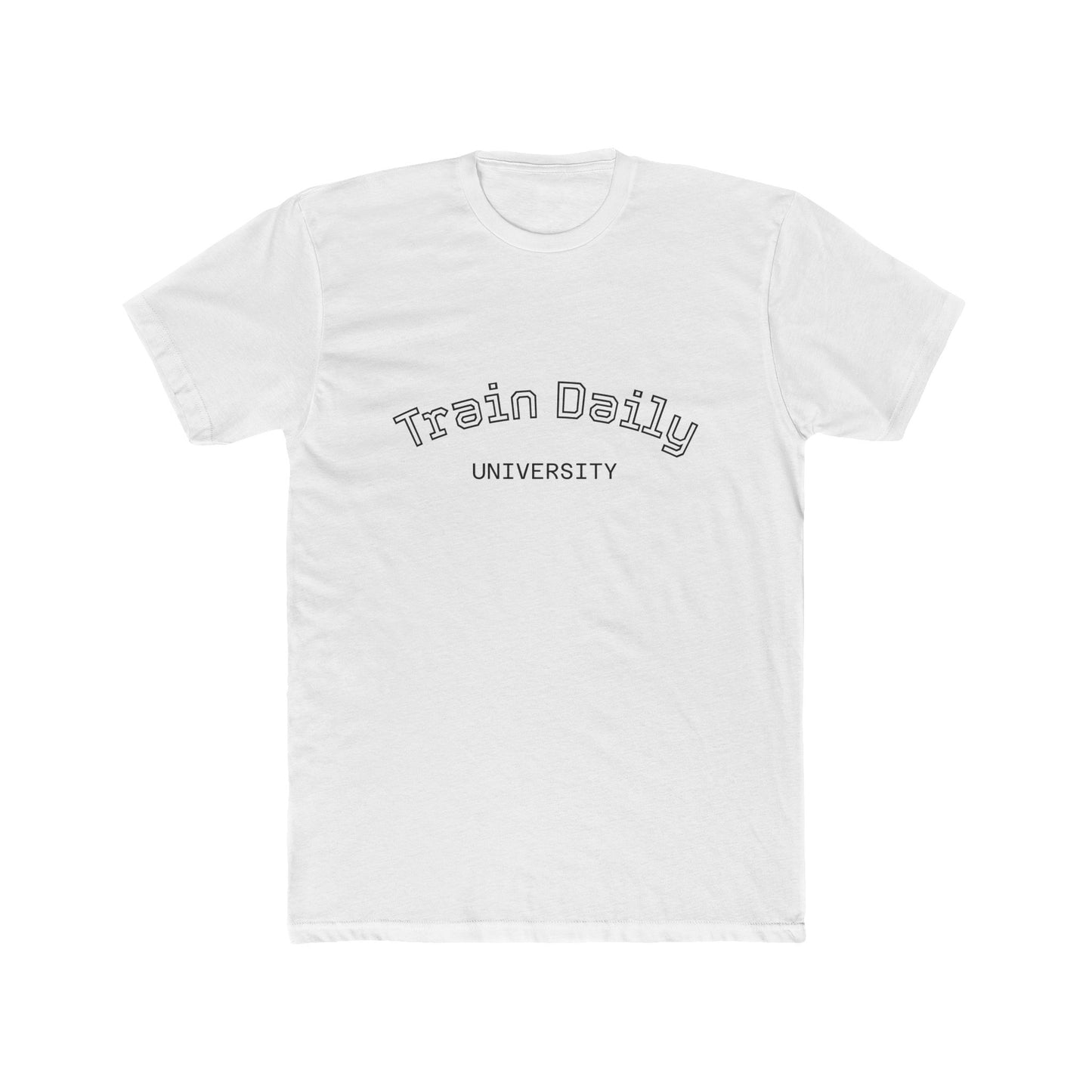 Unisex Cotton Crew Tee - Train Daily University Fitness T-Shirt, Workout Apparel, Motivational Gift, Gym Wear, Casual Style
